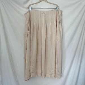 NWT Montgomery Post Pleated Midi Skirt Plus Size 3X Nude Cream